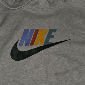 Nike Kids Gray Hoodie with Multicolor Logo